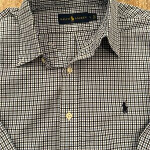 Ralph Lauren Men's Black and White Plaid Shirt